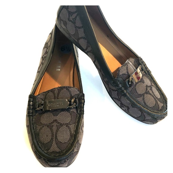 Coach Shoes - COACH Olive/Black Signature Slip-on  LOAFERS 6.5B